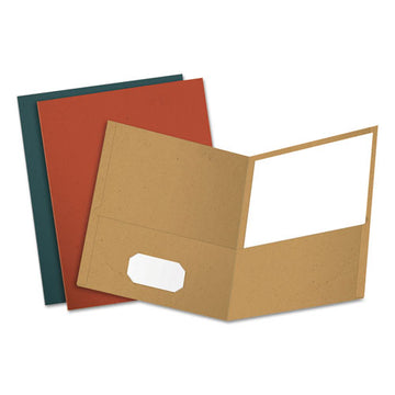 Oxford™ Earthwise By Oxford Recycled Paper Twin-pocket Portfolio, 100-sheet Capacity, 11 X 8.5, Assorted Colors, 25-box freeshipping - TVN Wholesale